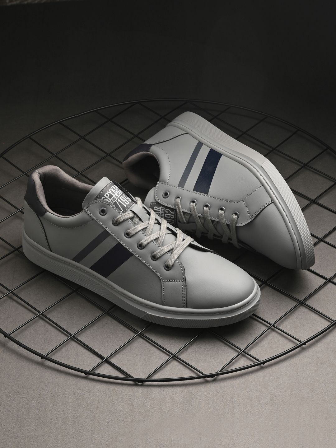 

SPYKAR Men PU Lace Up Sneakers, Grey