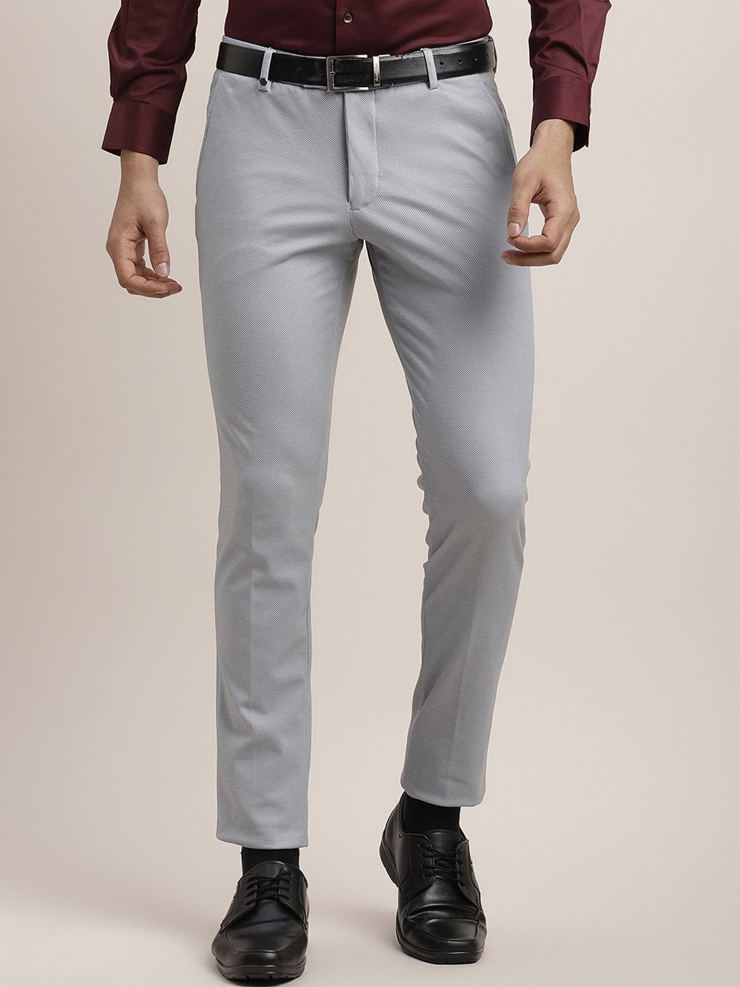 

Turtle Men Tailored Slim Fit Trousers, Grey