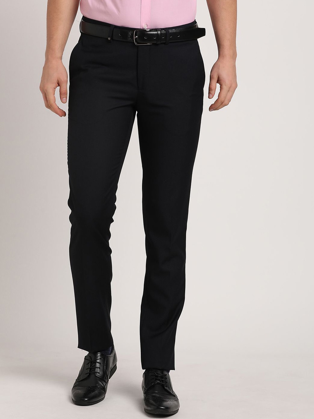 

Turtle Men Tailored Slim Fit Trousers, Black