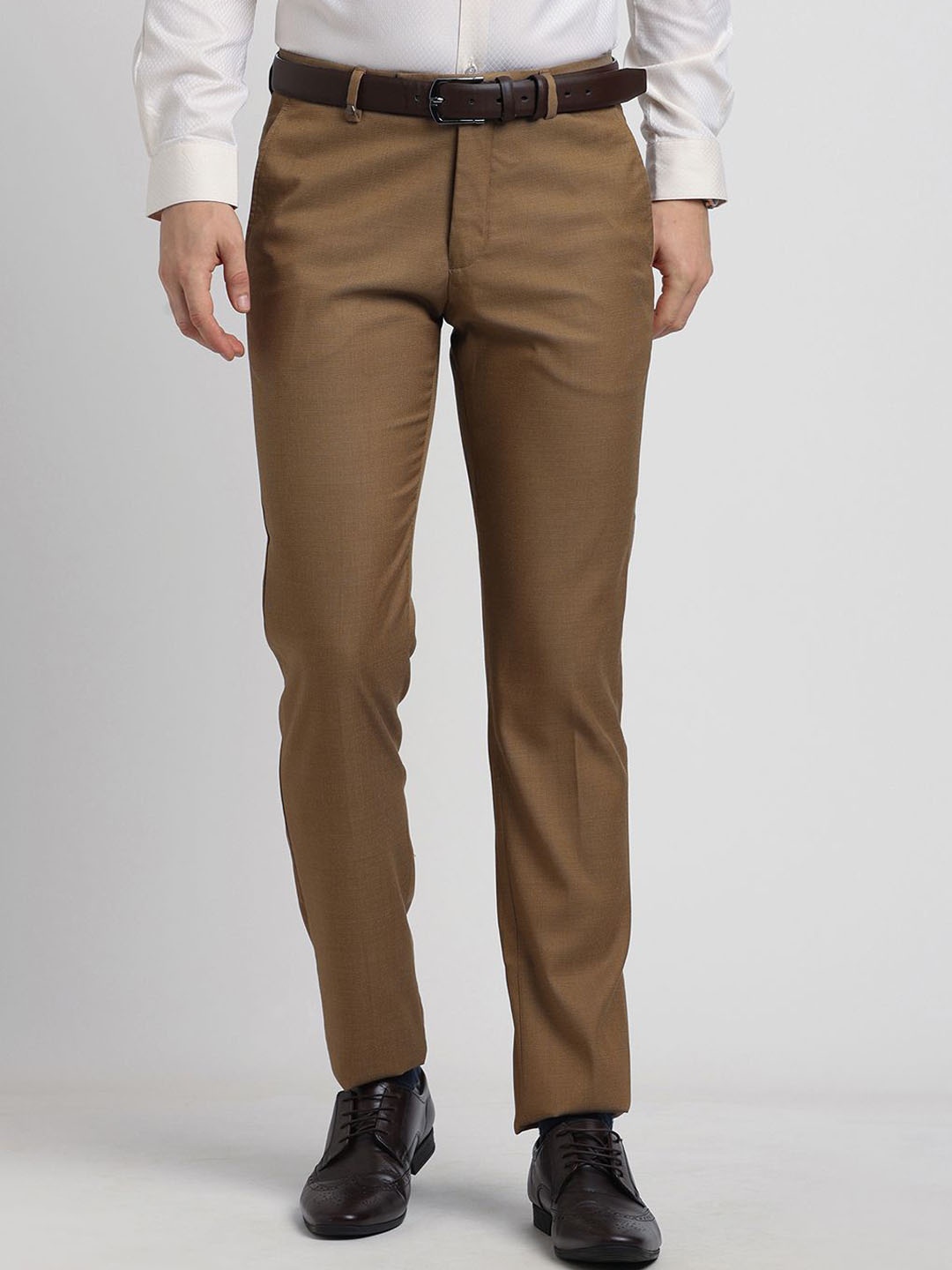 

Turtle Men Tailored Slim Fit Trousers, Brown