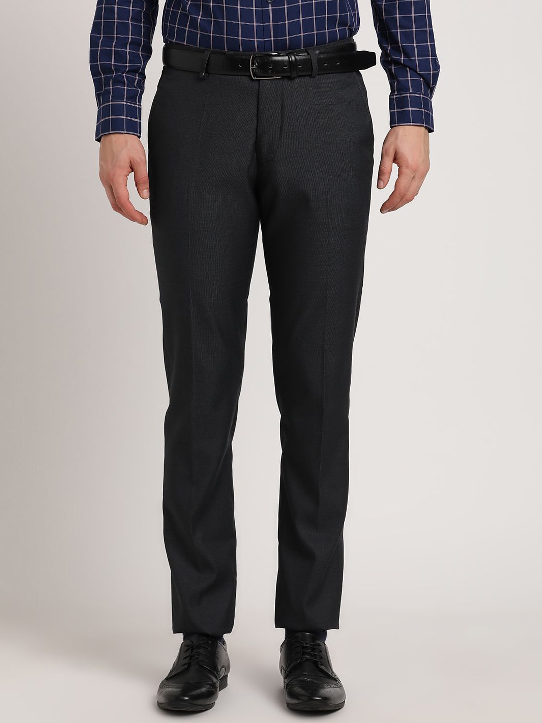 

Turtle Men Tailored Slim Fit Trousers, Charcoal