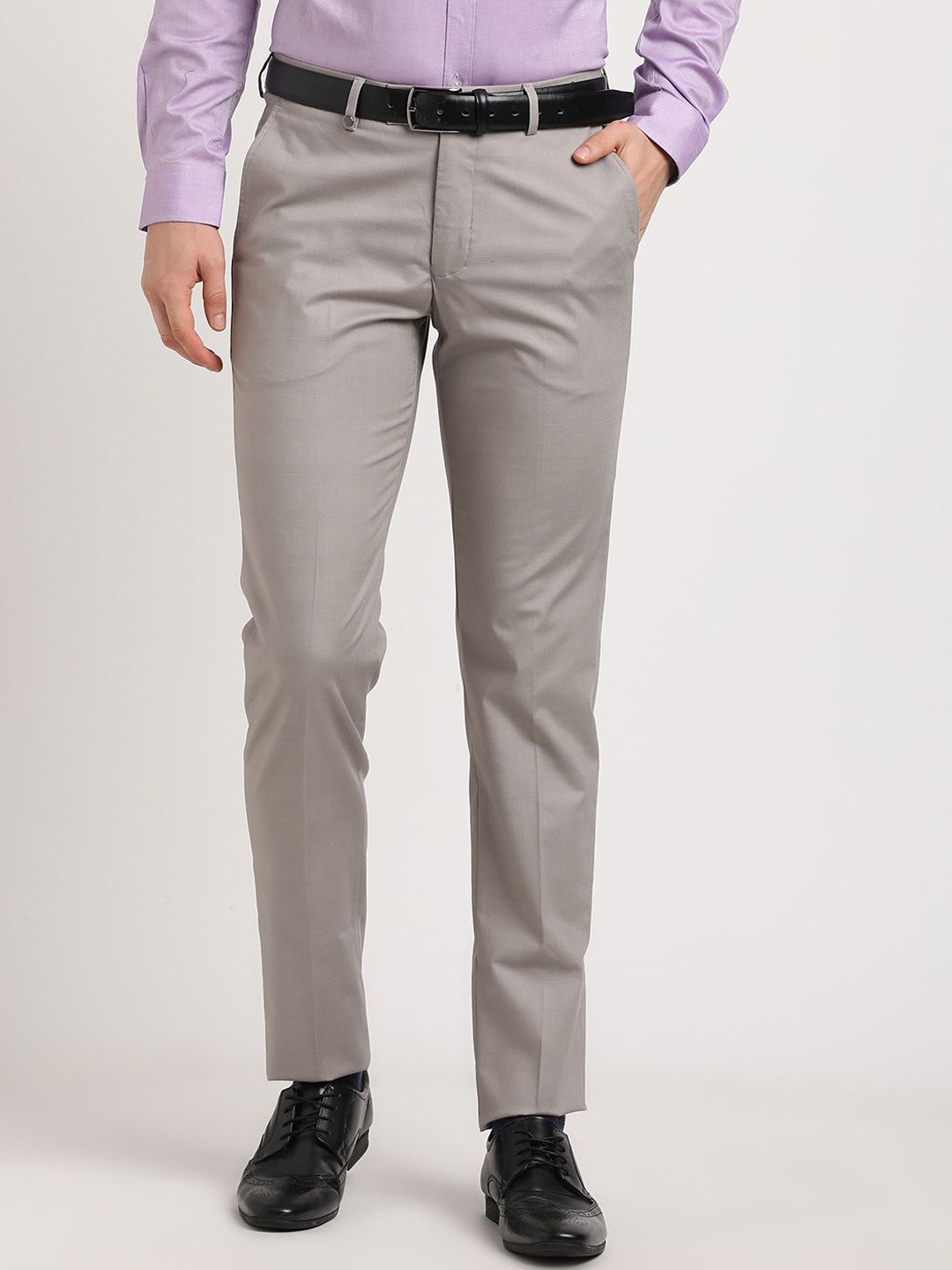 

Turtle Men Tailored Slim Fit Trousers, Grey