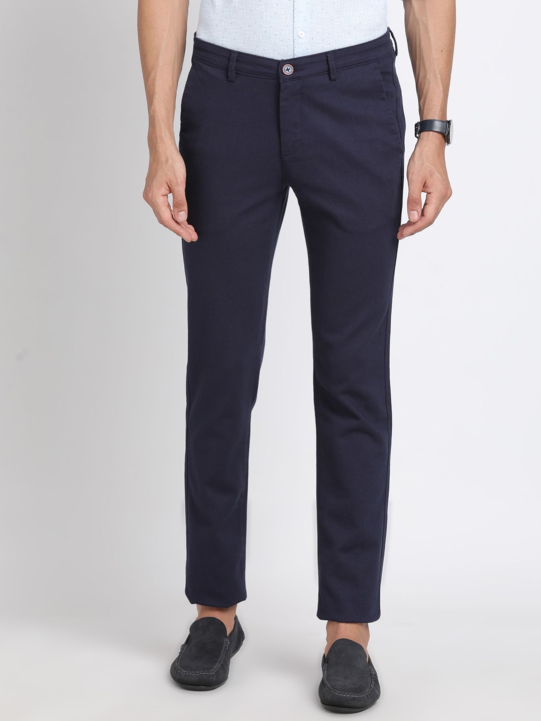 

Turtle Men Relaxed Skinny Fit Chinos Trousers, Navy blue