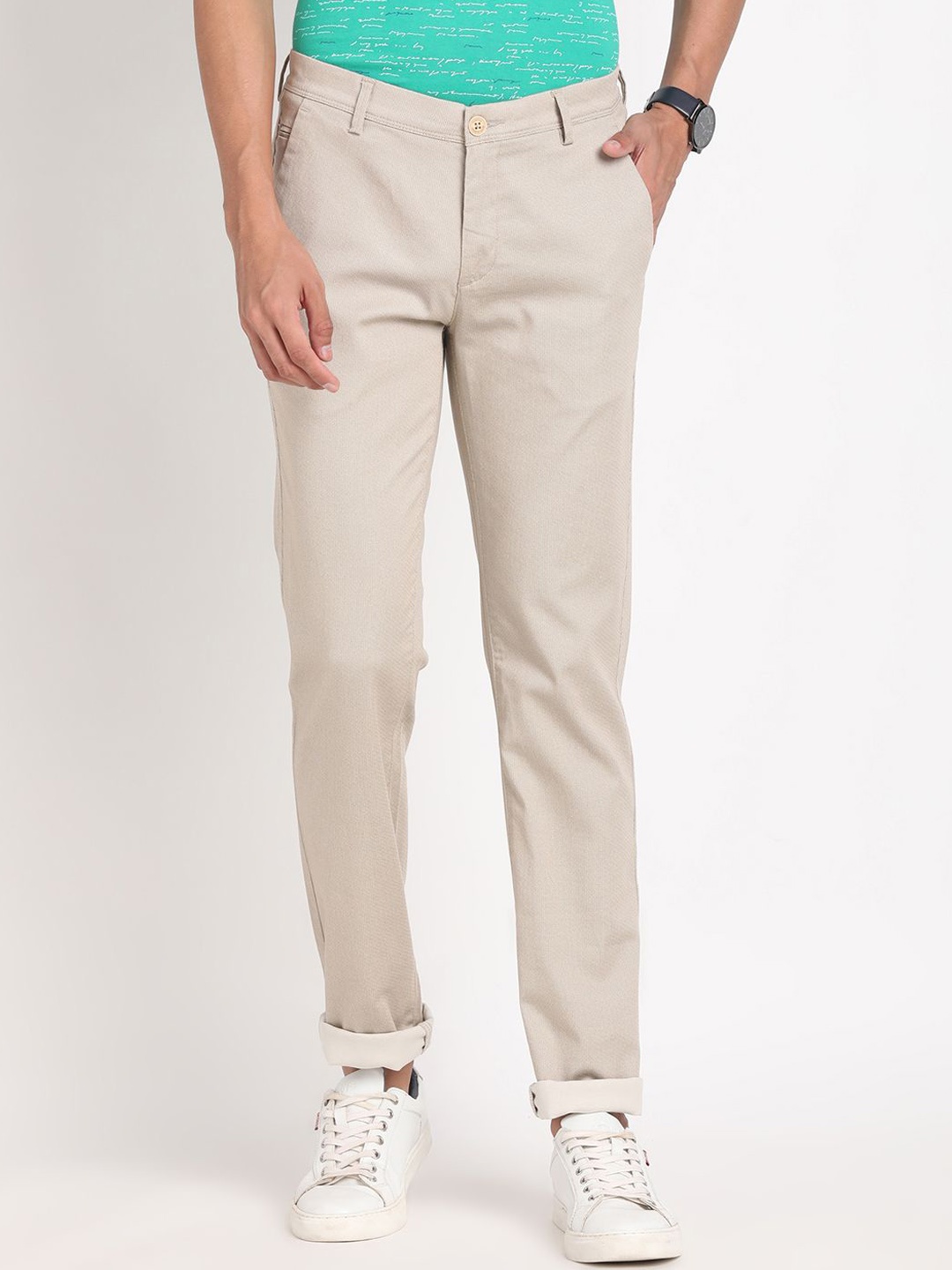 

Turtle Men Relaxed Skinny Fit Chinos Trousers, Grey