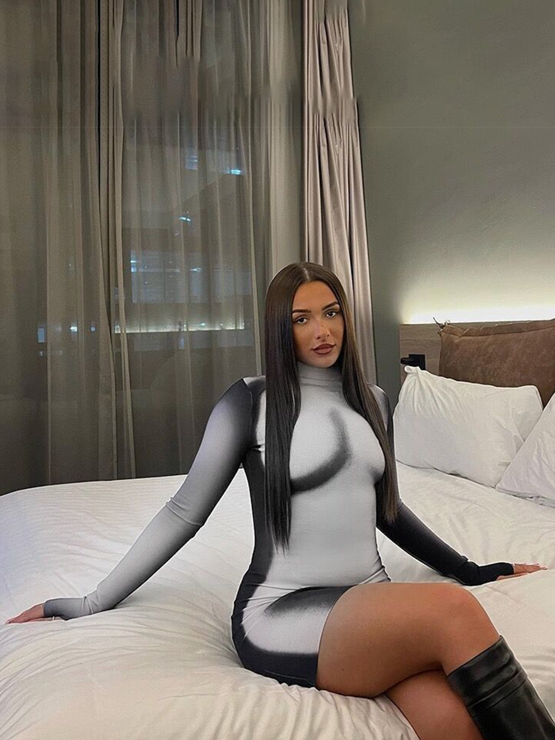 

StyleCast Satin Bodycon Mini Dress, Grey