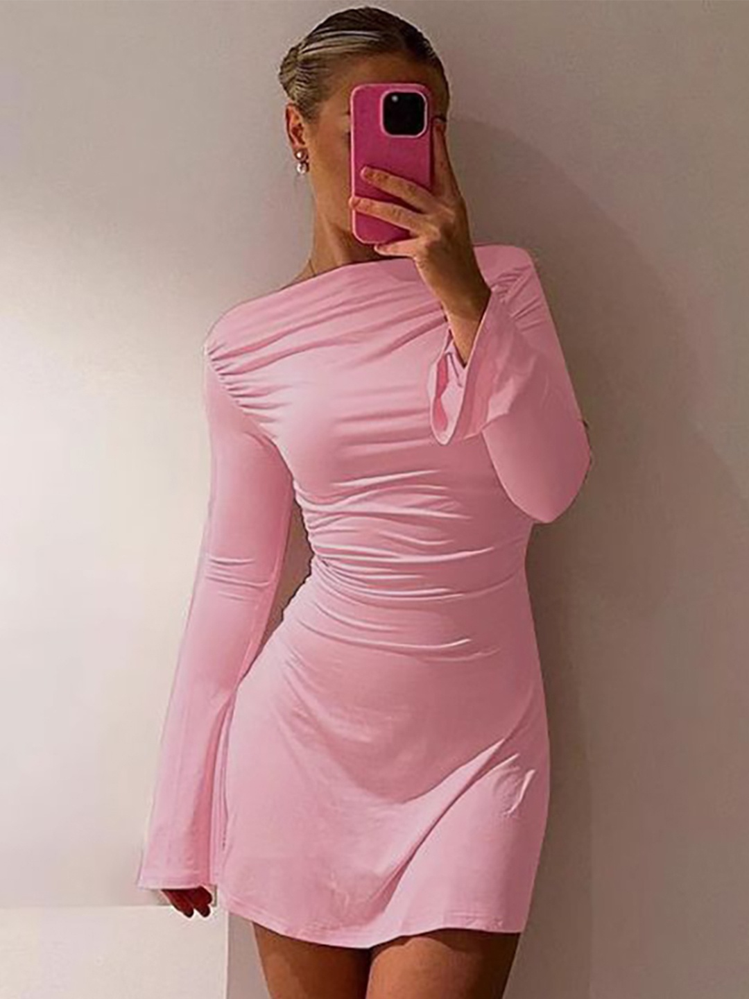 

StyleCast Satin Bodycon Mini Dress, Pink