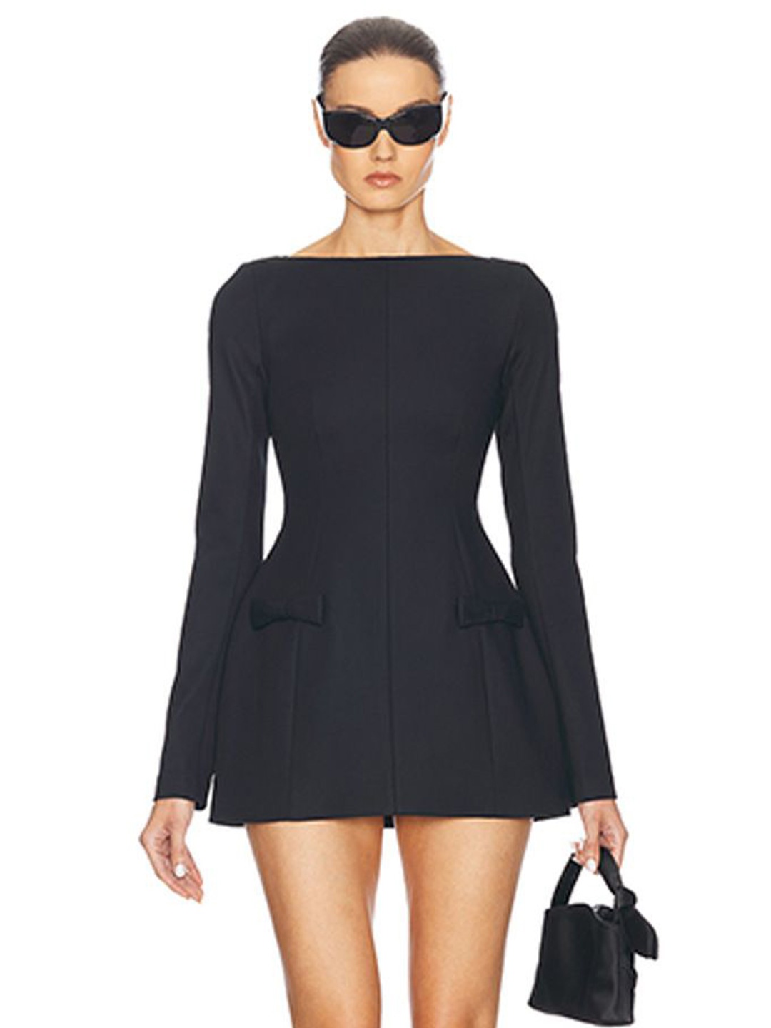 

StyleCast Women Boat Neck A-Line Mini Dress, Black
