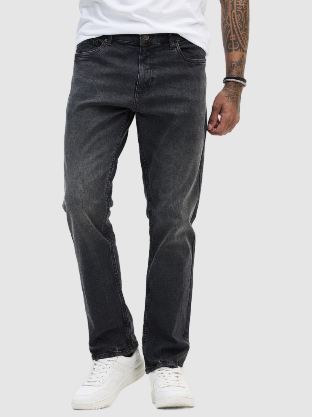 

Snitch Men Classic Light Fade Stretchable Jeans, Charcoal