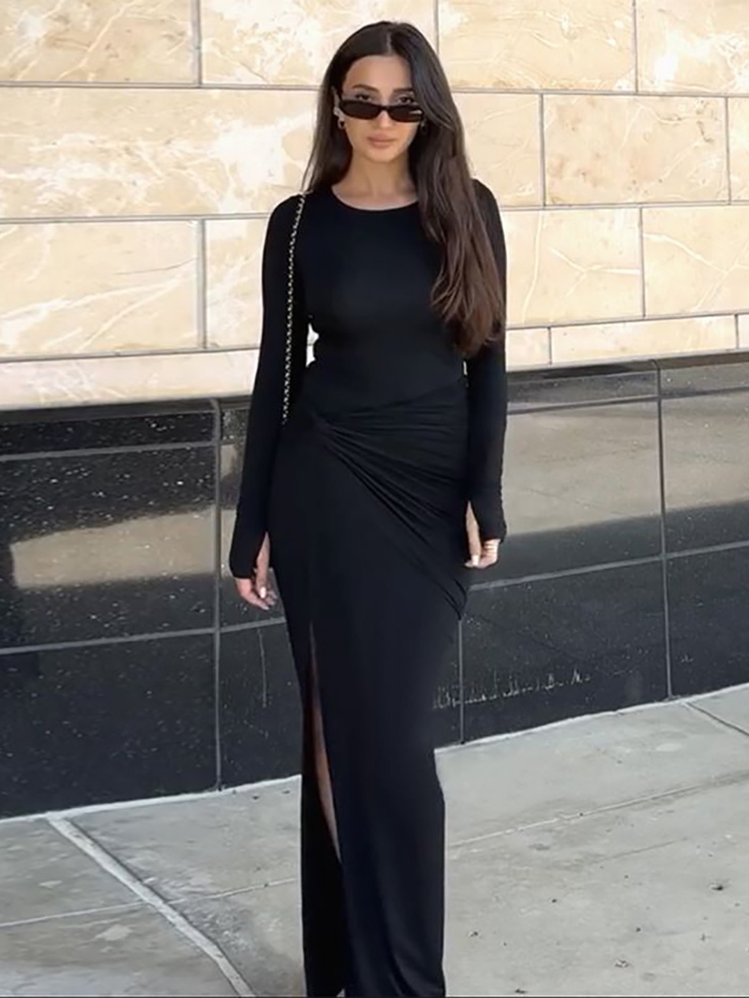 

StyleCast Women Satin Maxi Dress, Black