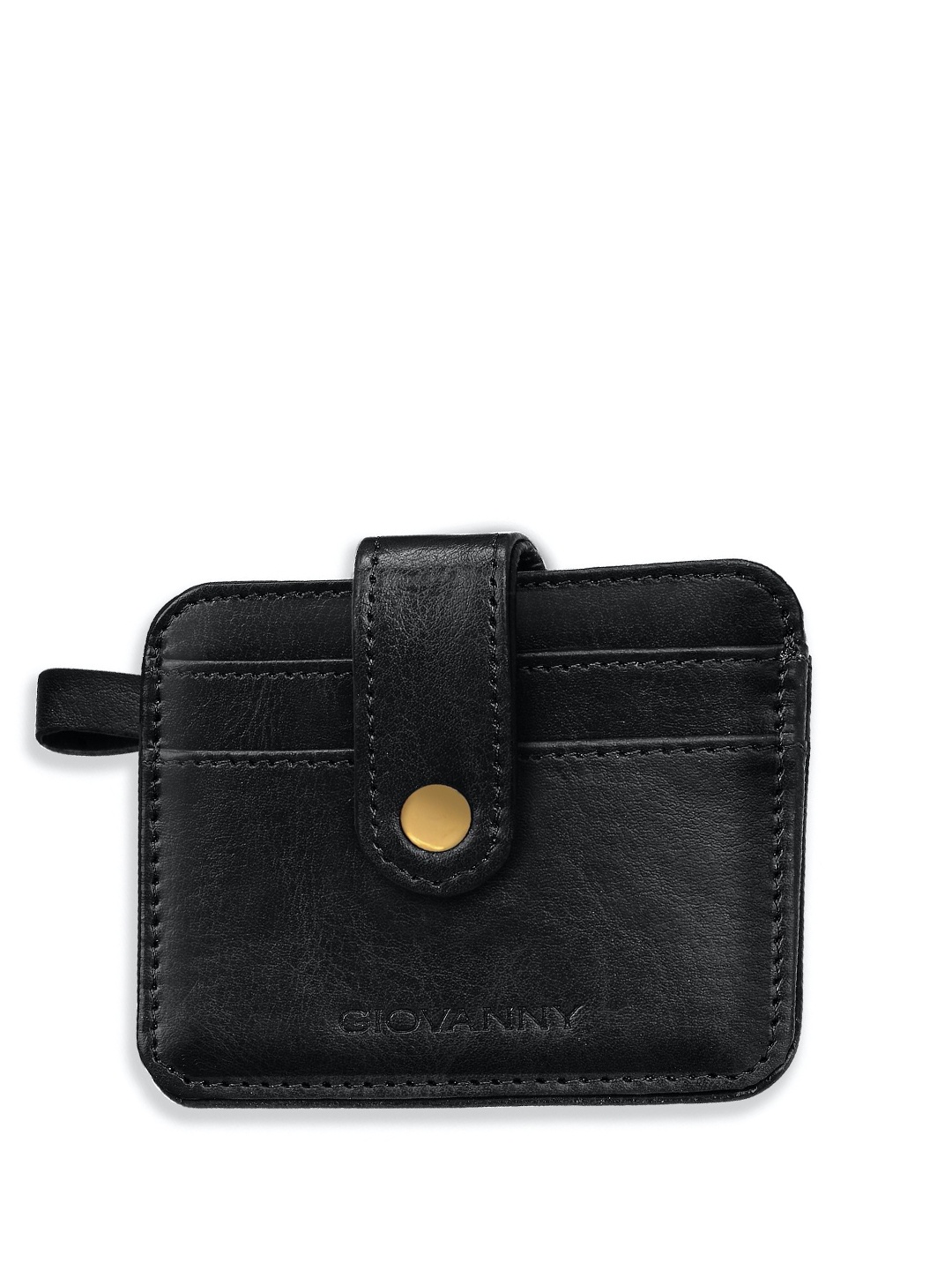 

GIOVANNY Men Textured Leather Card Holder, Black