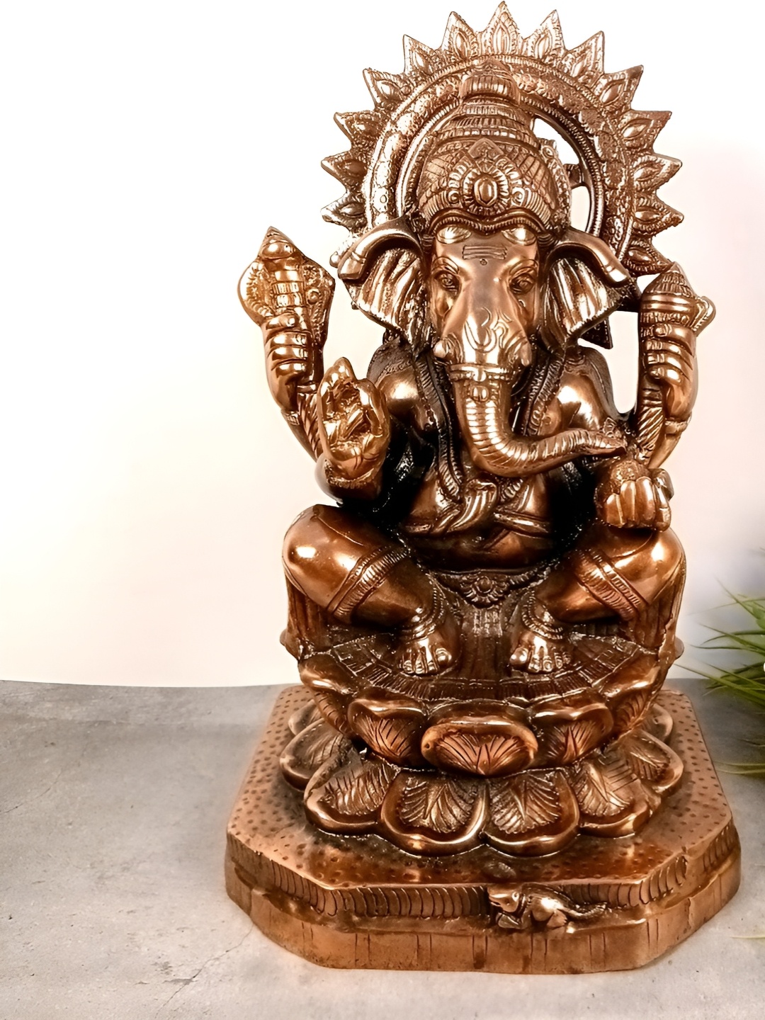 

apka mart Bronze-Toned Ganesh Religious Idol Showpiece