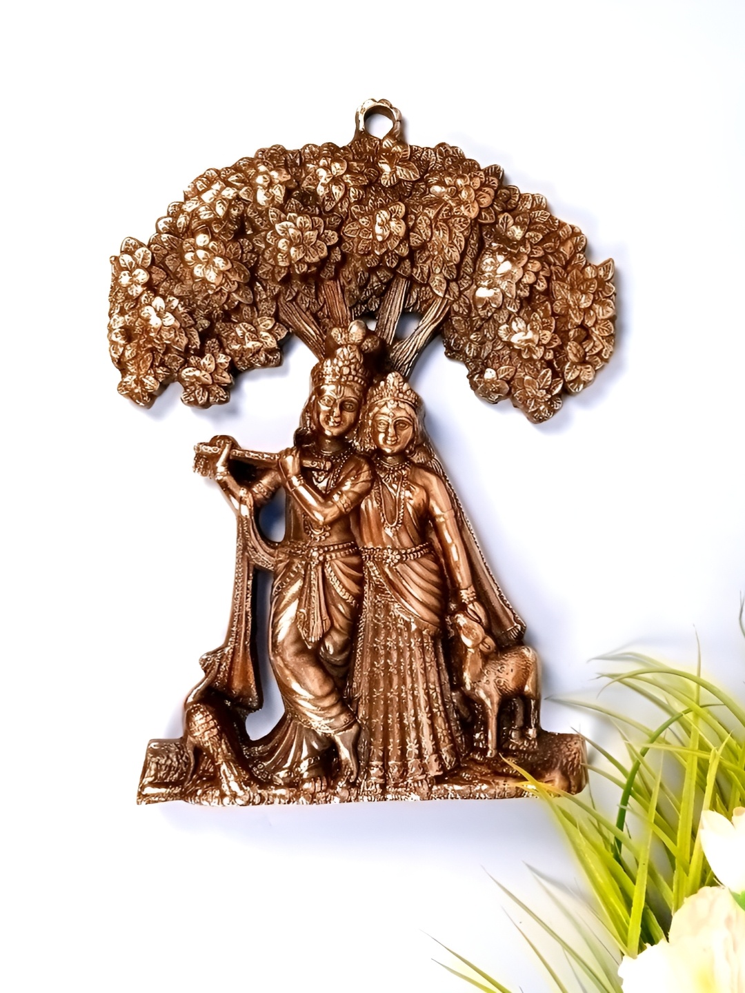 

apka mart Bronze Radha Krishna Wall Hanging Idol