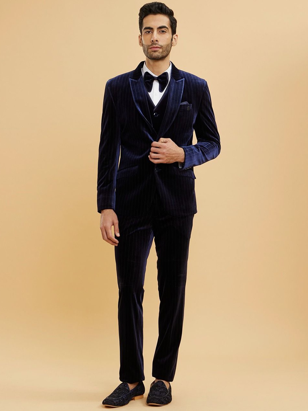 

Twamev Men Self Design Five Piece Suits, Blue