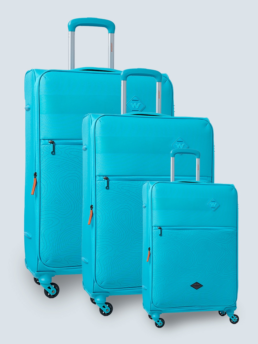 

Wildcraft Unisex Dorado Set of 3 Soft Sided Suitcases, Turquoise blue