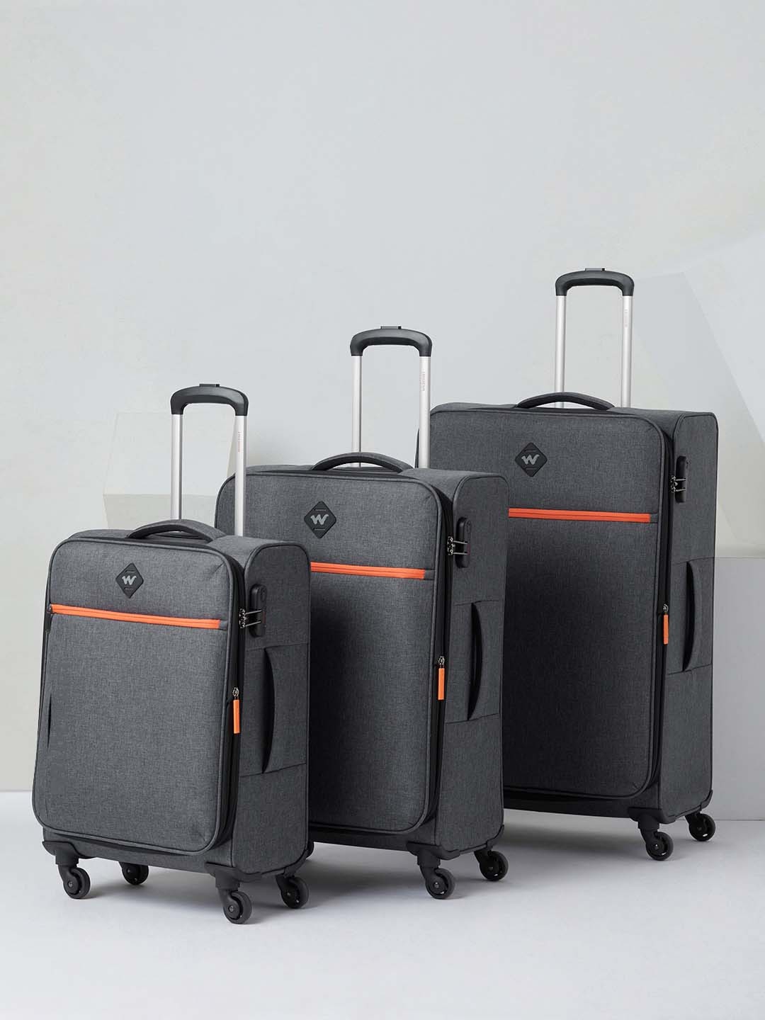 

Wildcraft Unisex Dalis Set of 3 Trolley Suitcases - Cabin, Medium & Large, Grey