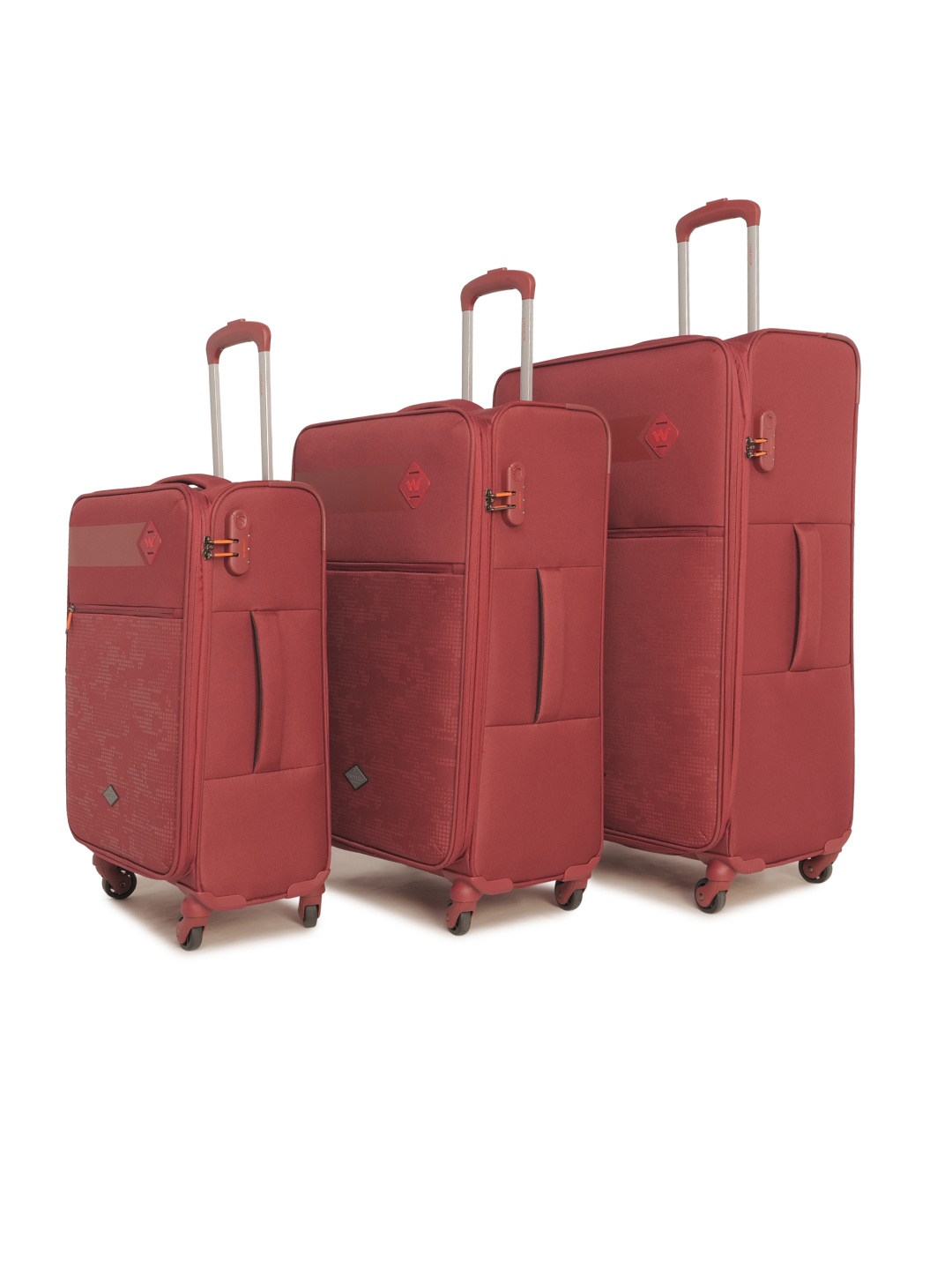 

Wildcraft Unisex Dorado Set of 3 Trolley Suitcases - Cabin, Medium & Large, Red