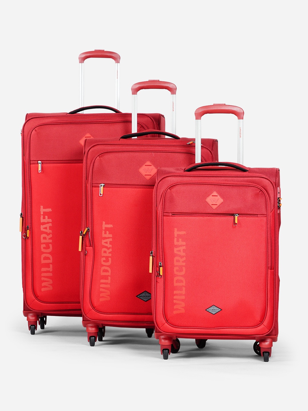 

Wildcraft Unisex Dune Plus Set of 3 Trolley Suitcases - Cabin, Medium & Large, Red