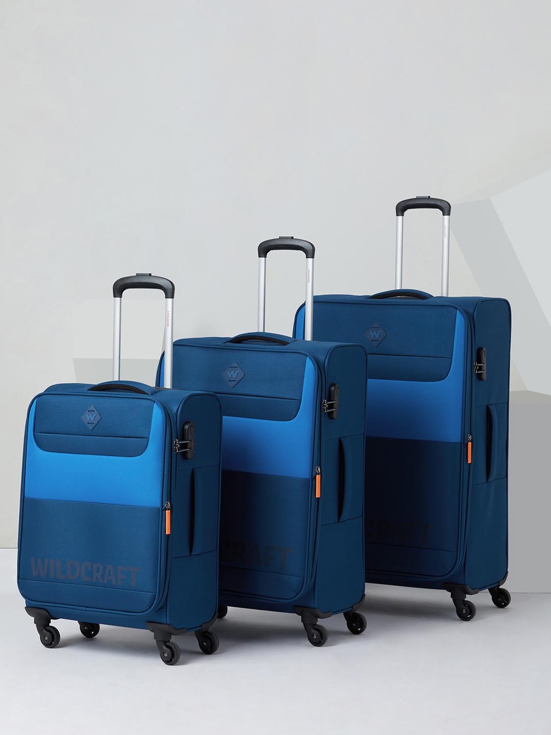 

Wildcraft Unisex Capri Set of 3 Trolley Suitcases - Cabin, Medium & Large, Navy blue