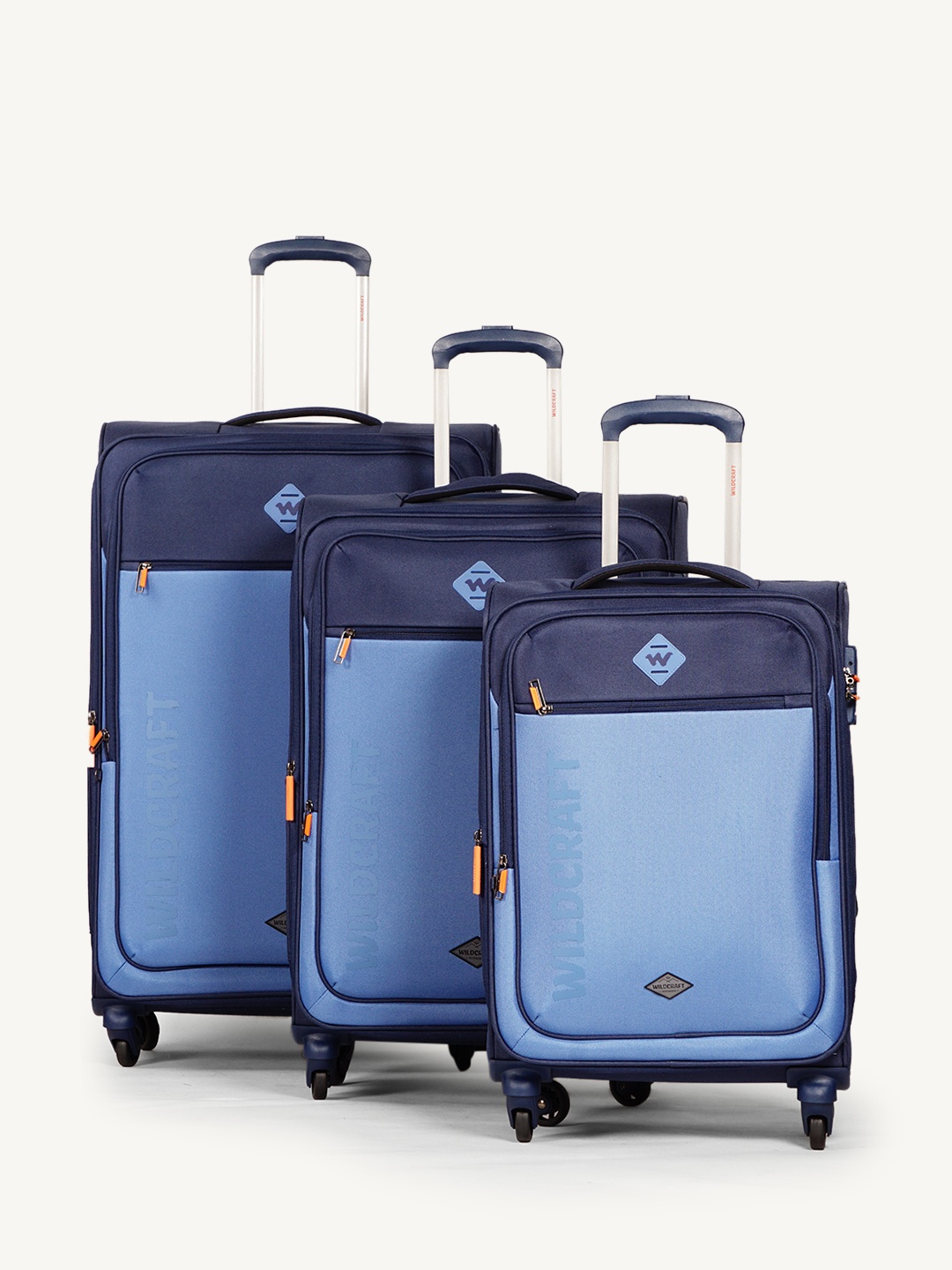 

Wildcraft Unisex Dune Plus Set of 3 Trolley Suitcases - Cabin, Medium & Large, Blue