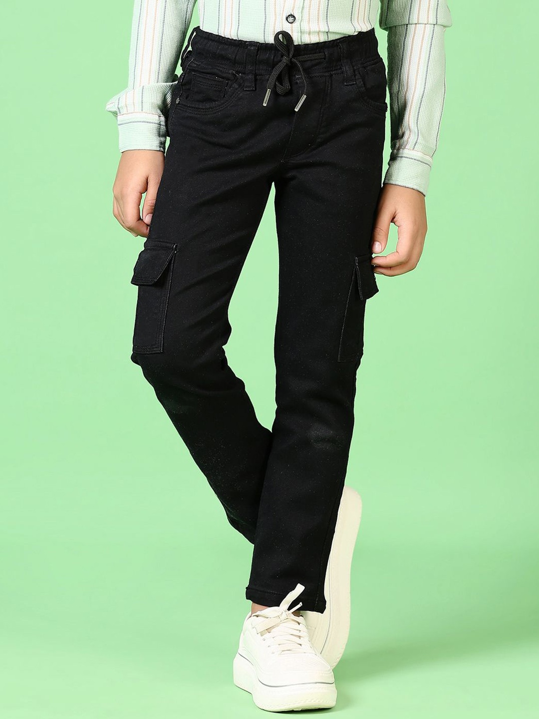 

V-Mart Boys Stretchable Mid Rise Jeans, Black