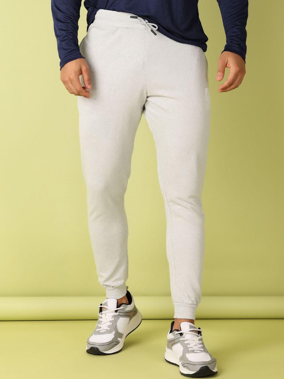 

V-Mart Men Cotton Regular Fit Joggers, Grey melange