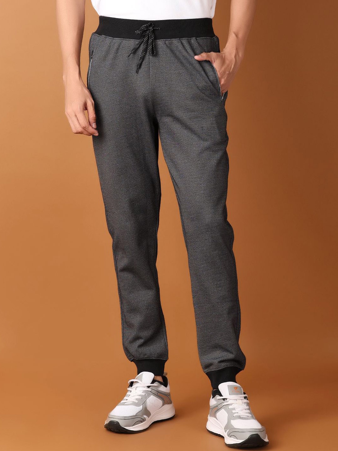 

V-Mart Men Cotton Regular Fit Track Pants, Black