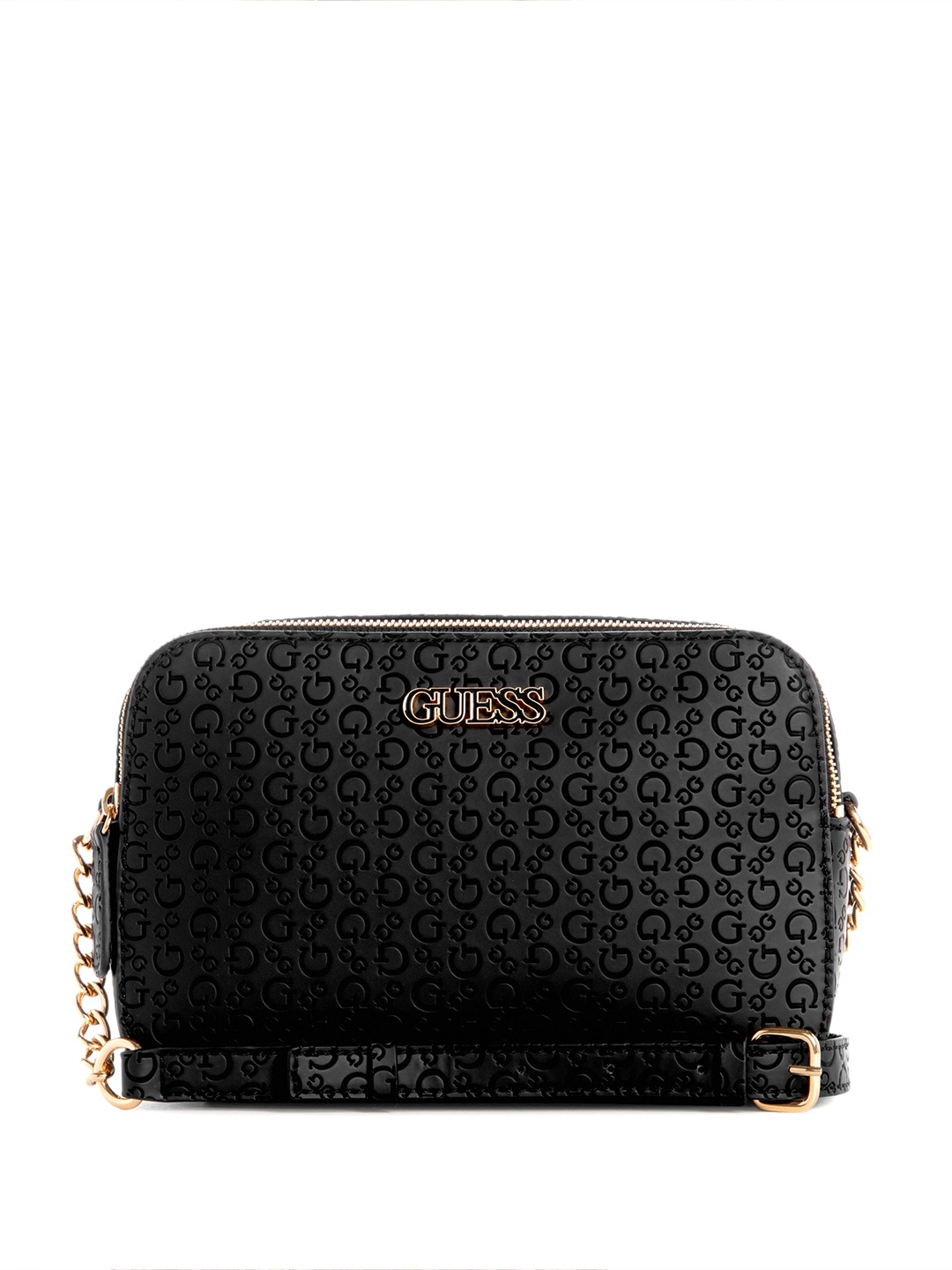 

GUESS Brand Logo Textured Sling Bag, Black