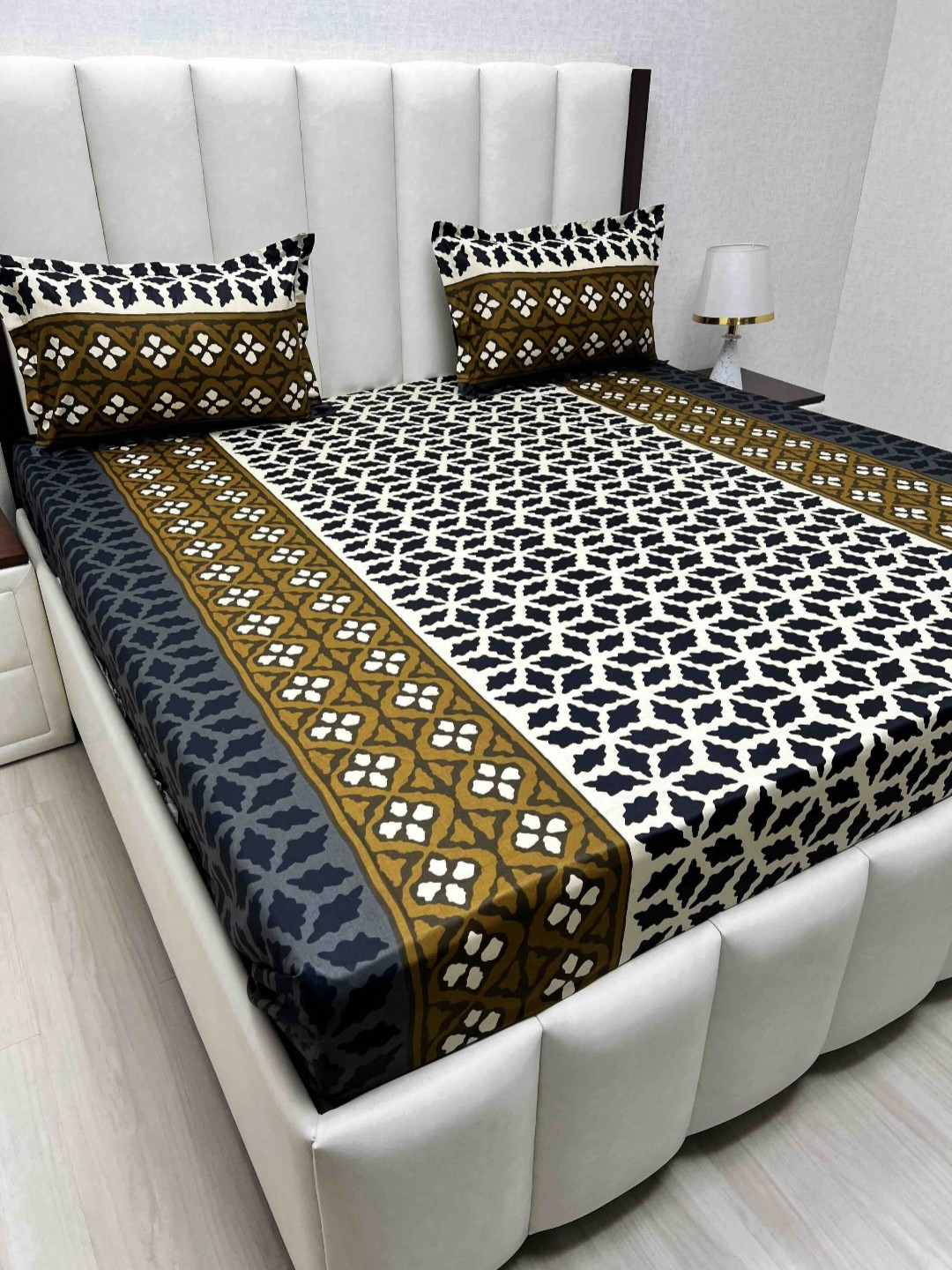 

Pure Decor Velar Sib Brown Floral Printed Cotton 300 TC King Bedsheet Set 2.74 x 2.74 m