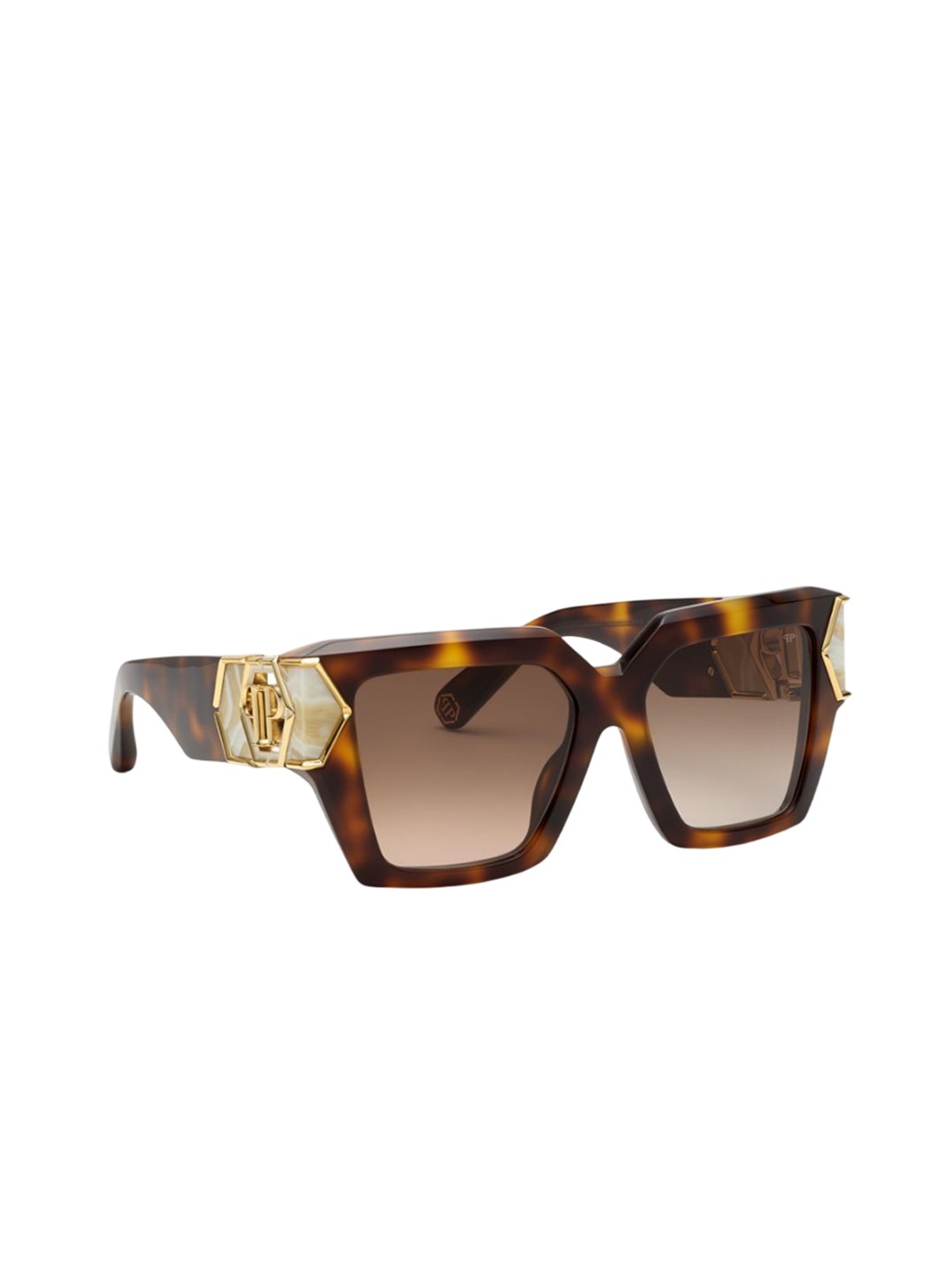 

PHILIPP PLEIN Women Butterfly Sunglasses with UV Protected Lens-SPP135M55752SG, Brown