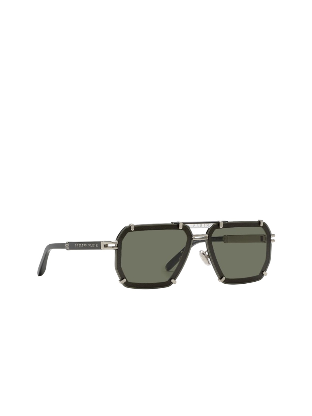 

PHILIPP PLEIN Men Square Sunglasses with UV Protected Lens SPP13164583XSG, Green