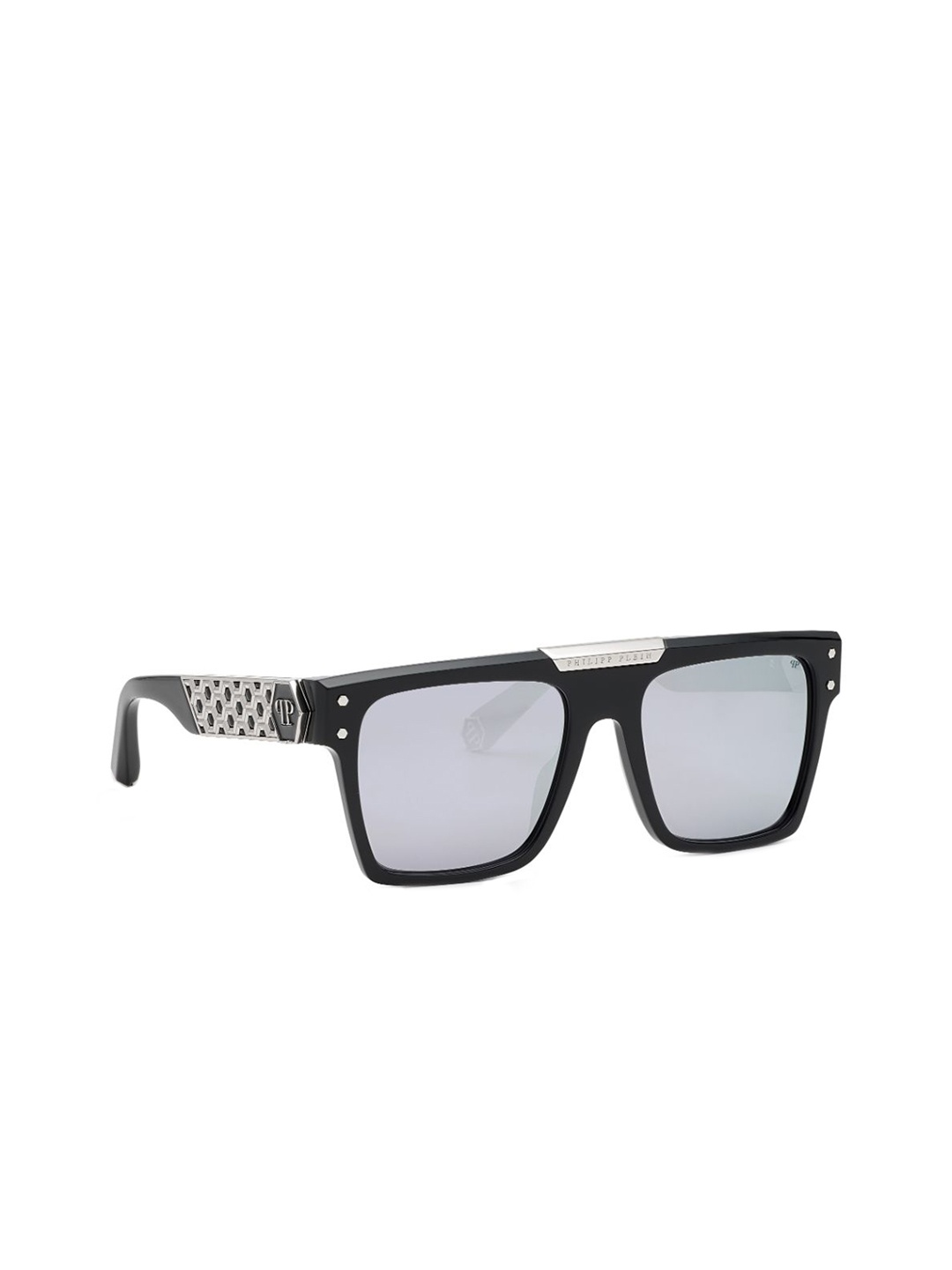 

PHILIPP PLEIN Unisex Square Sunglasses with UV Protected Lens SPP08055700WSG, Grey