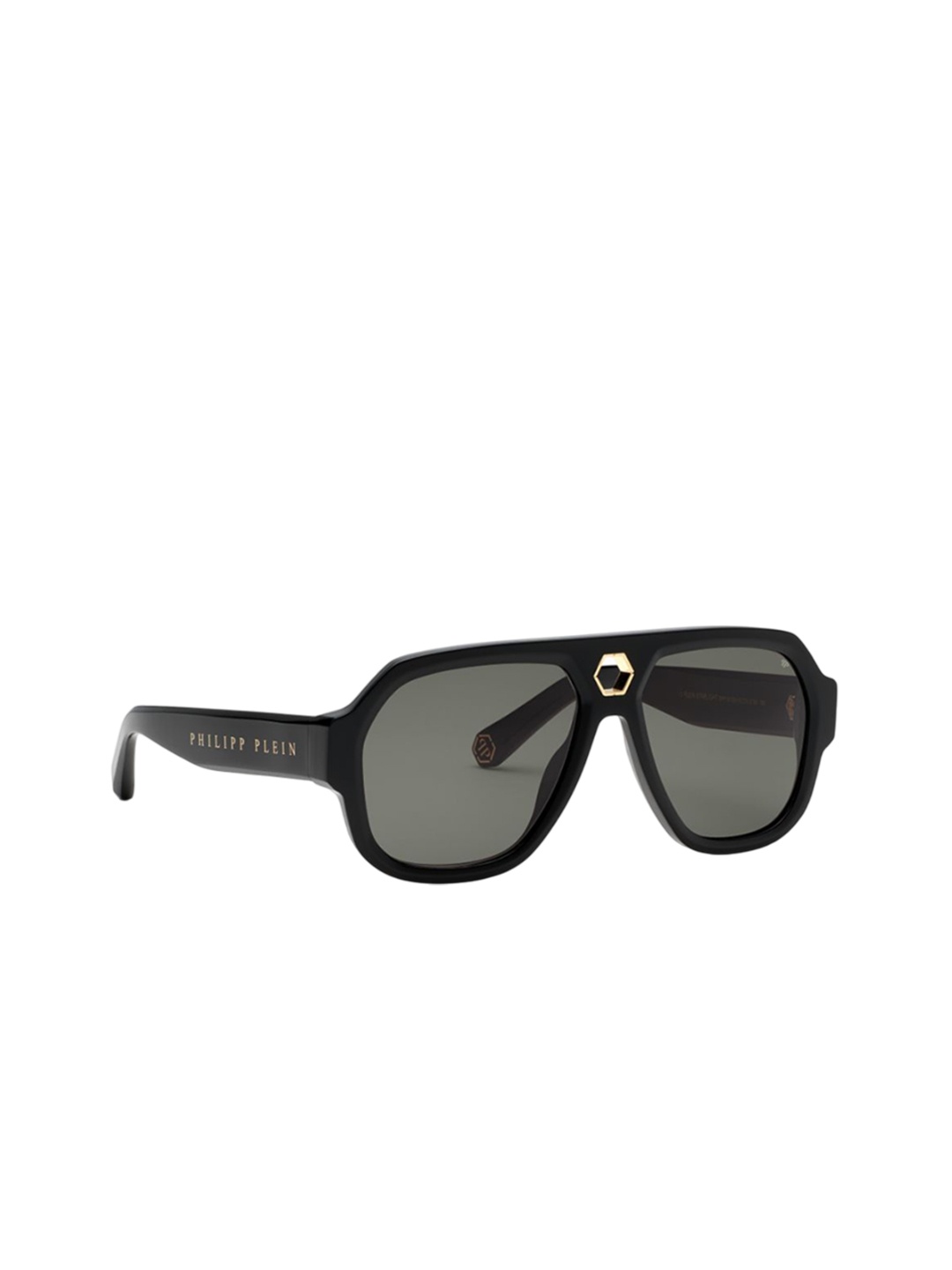 

PHILIPP PLEIN Men Aviator Sunglasses with UV Protected Lens SPP14358700SG, Grey