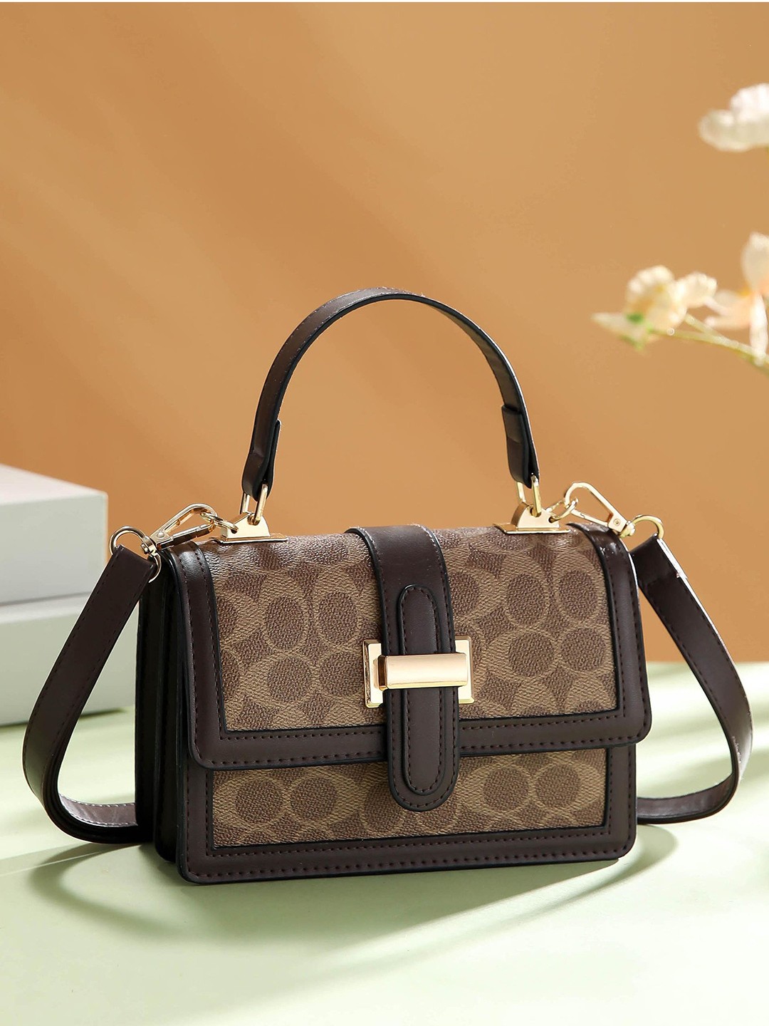 

Diva Dale Women Geometric Printed Crossbody Sling Bag, Brown