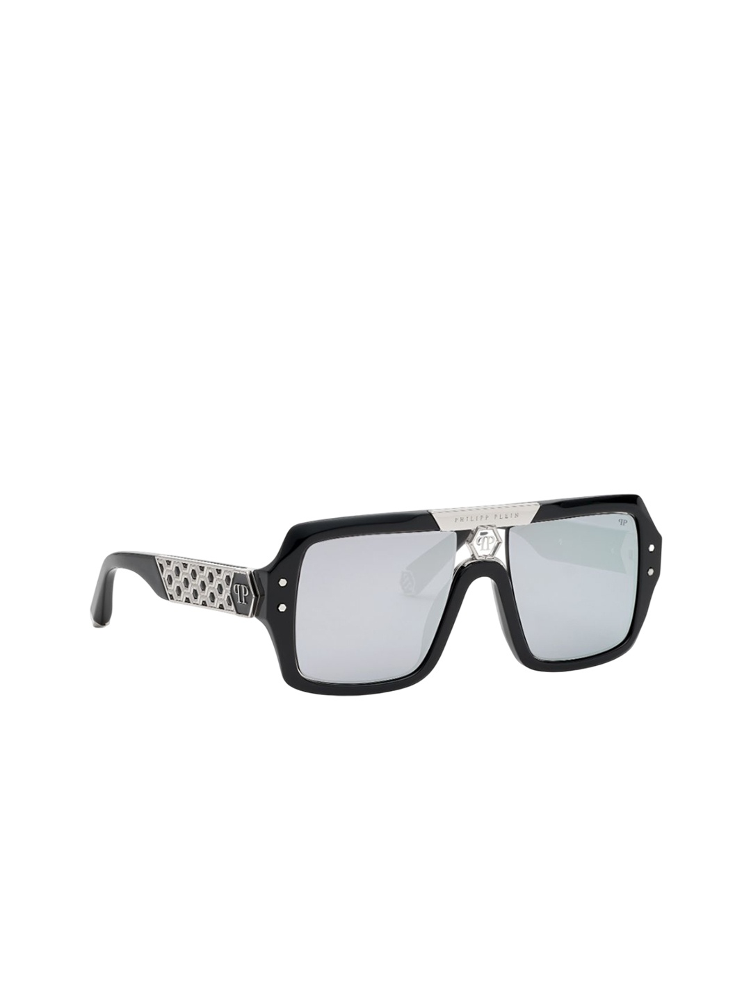 

PHILIPP PLEIN Unisex Square Sunglasses with UV Protected Lens SPP07953700WSG, Grey