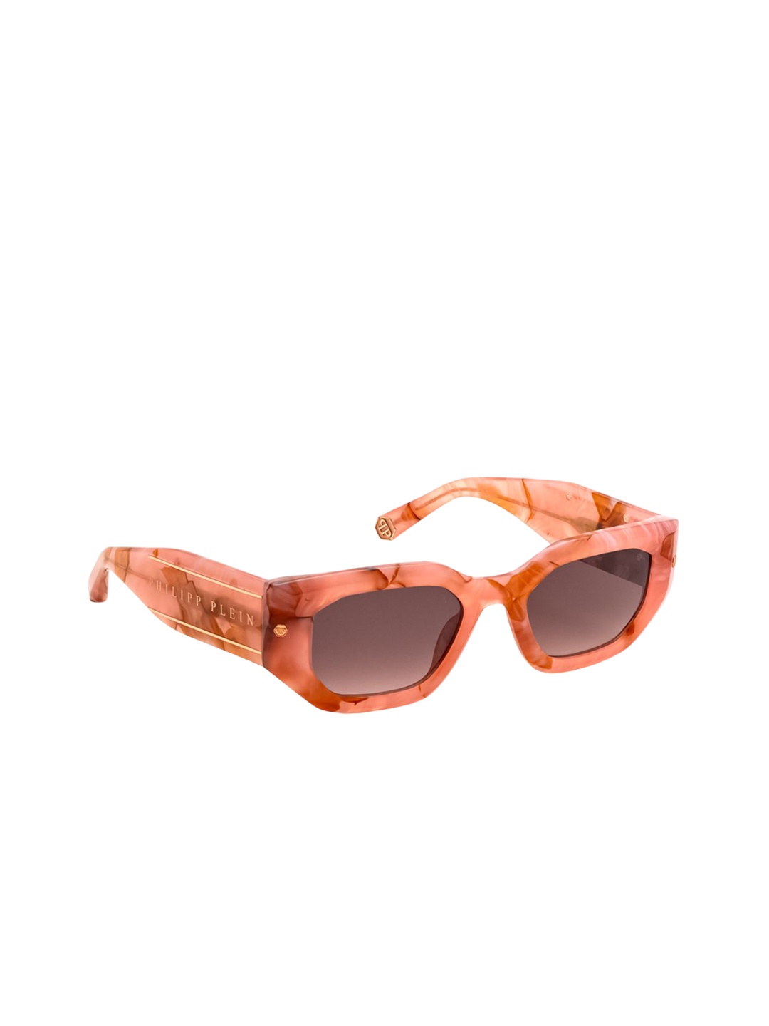 

PHILIPP PLEIN Women Rectangle Sunglasses with UV Protected Lens SPP066M516Z8SG, Brown