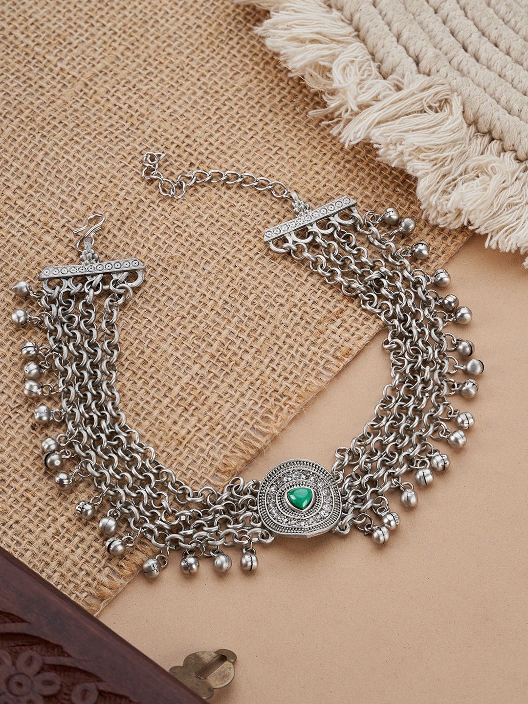 

TEEJH Esha Silver-Plated Oxidised Necklace