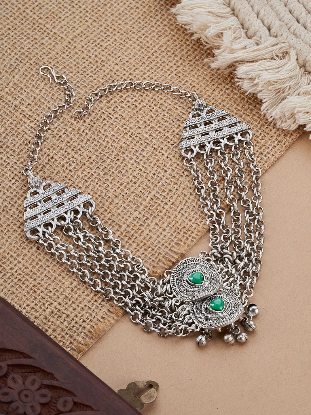 

TEEJH Arati Silver-Plated Oxidised Necklace