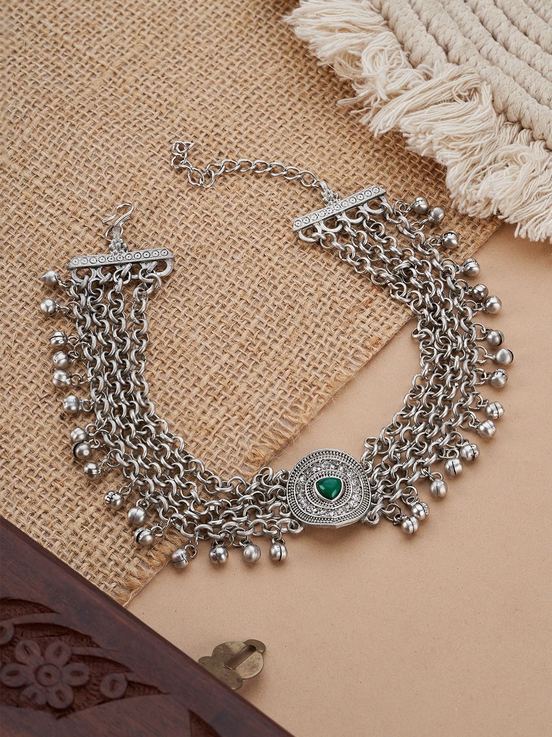 

TEEJH Yashvi Silver-Plated Oxidised Necklace