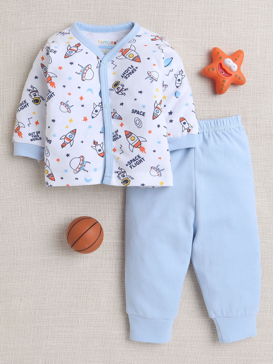 

BUMZEE Boys Printed Night suit, Blue