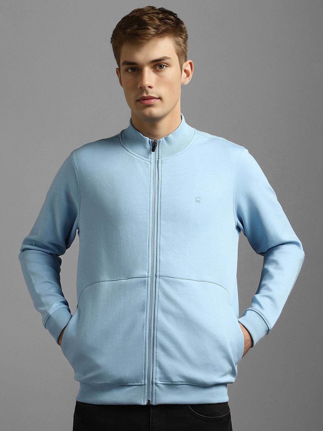 

Louis Philippe Men High Neck Sweatshirt, Blue
