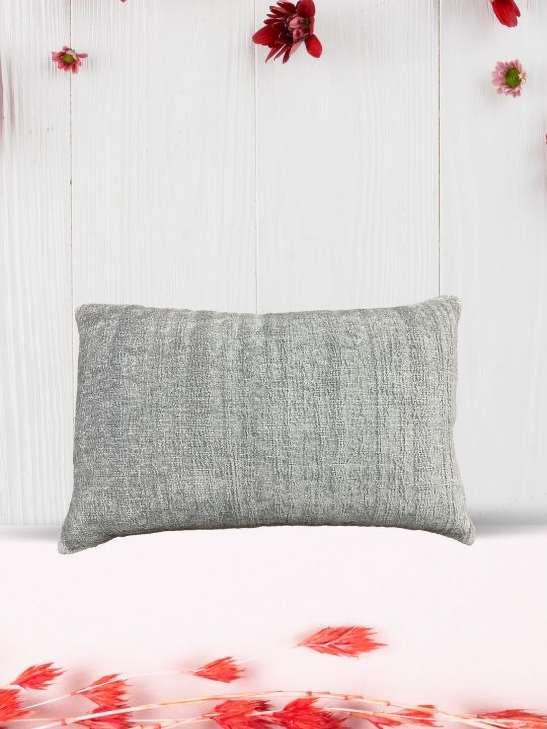 

SAJAVAT Grey Melange Pure Cotton Rectangle Pillow Cover