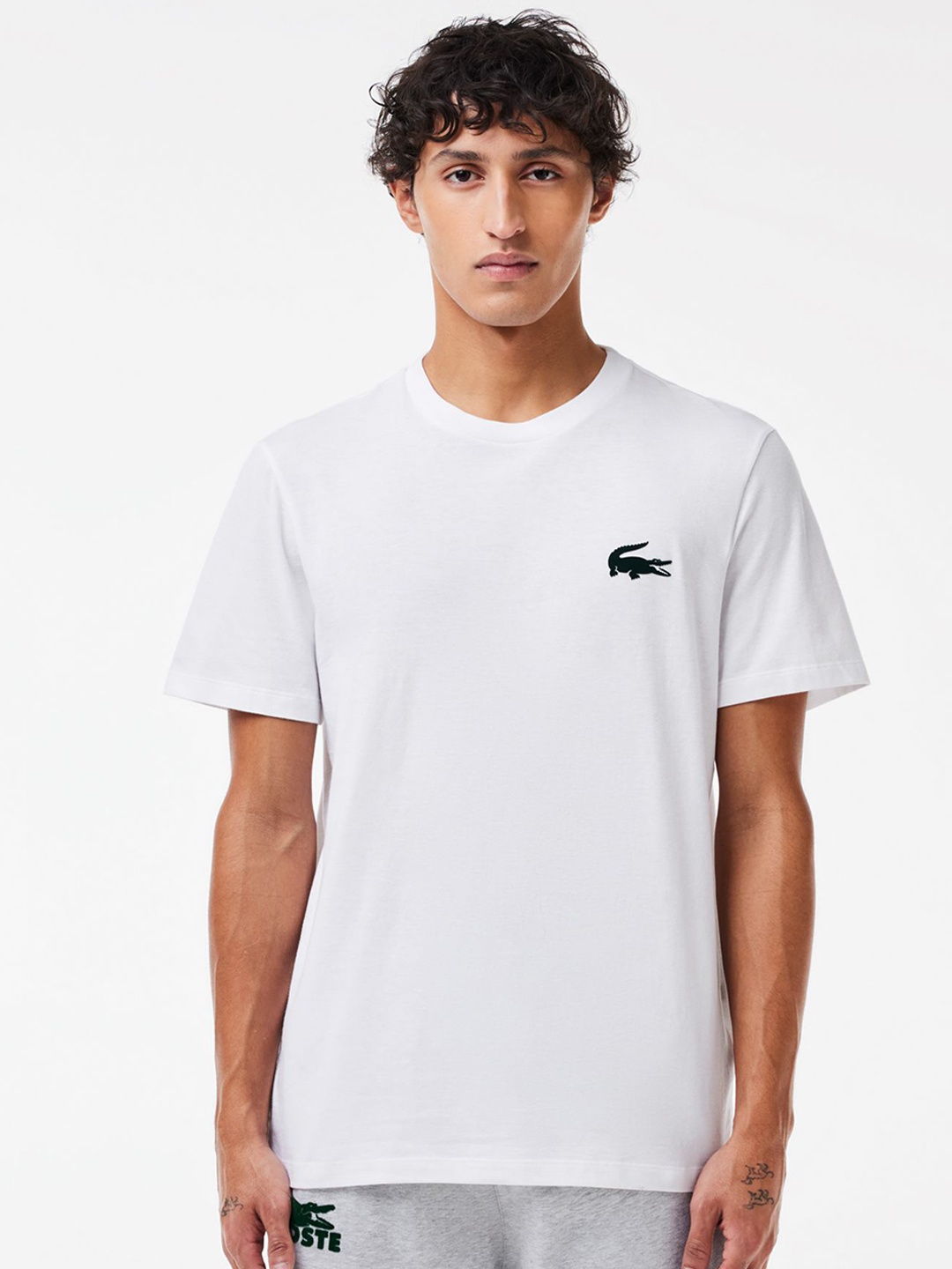 

Lacoste Men Pure Cotton Round Neck Lounge T-shirt, White