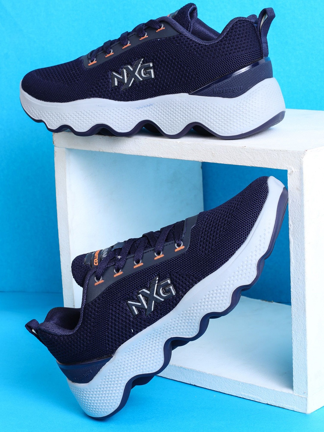 

Columbus Men Woven Design Comfort Insole Lace-Ups Sneakers, Navy blue