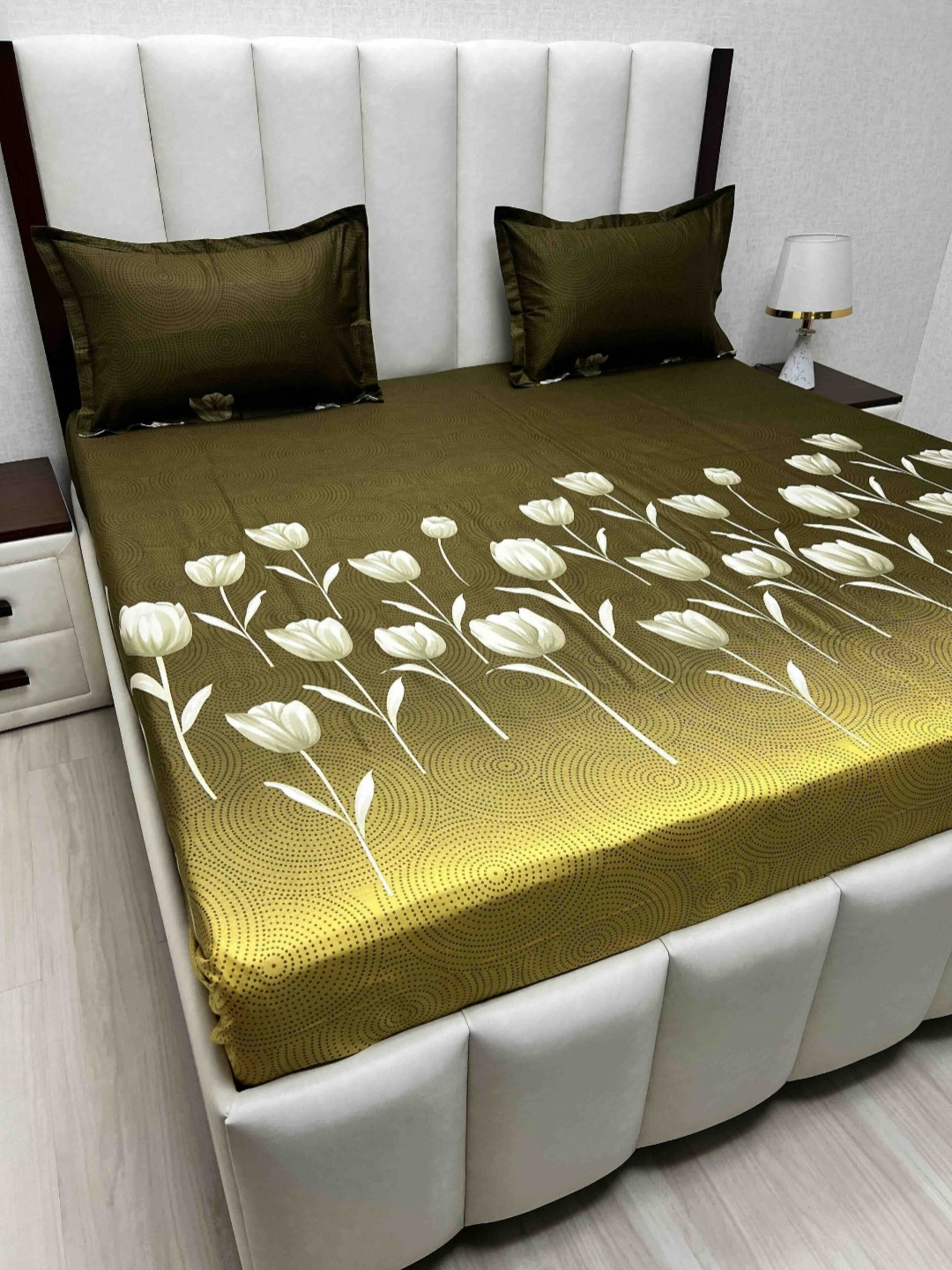 

Pure Decor Velar Sib Green Printed Pure Cotton 250 TC King Bedsheet Set 2.74 x 2.74 m
