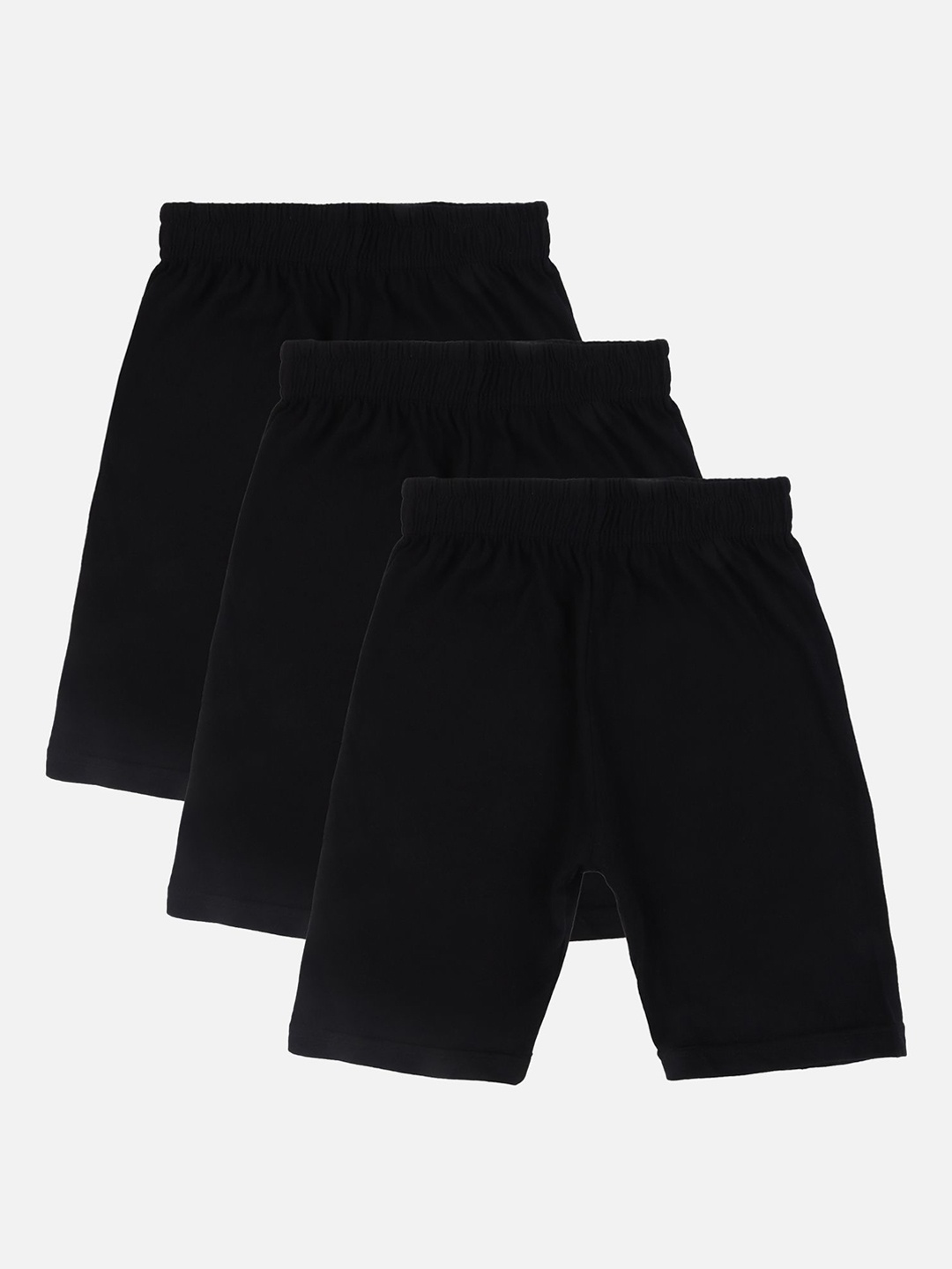 

DYCA Girls Pack Of 3 Cotton Regular Fit Shorts, Black