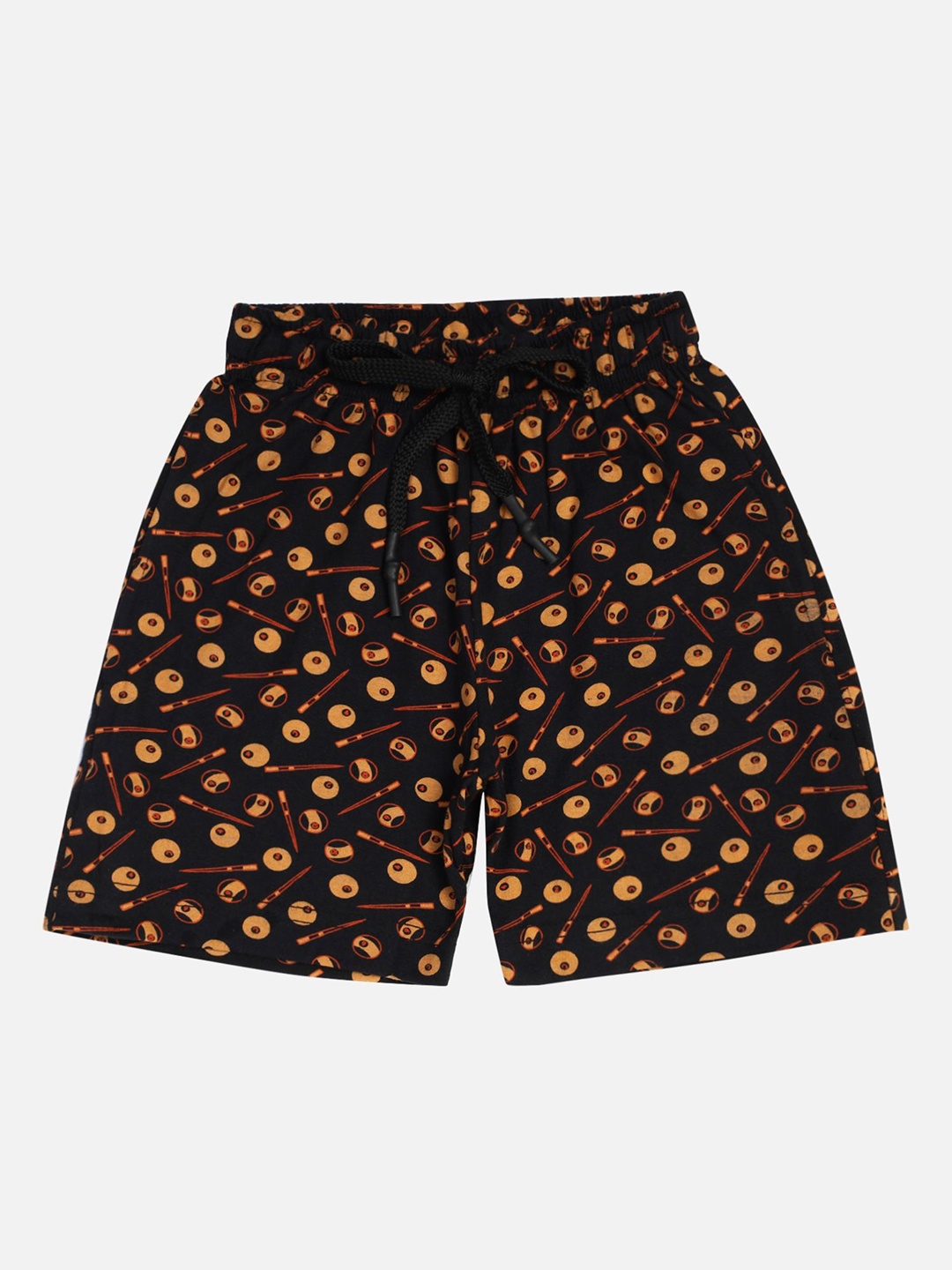 

DYCA Boys Printed Mid-Rise Cotton Shorts, Black
