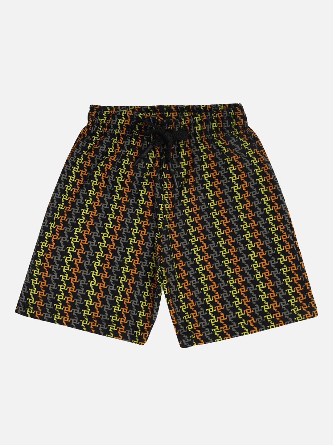 

DYCA Boys Printed Mid-Rise Cotton Shorts, Black