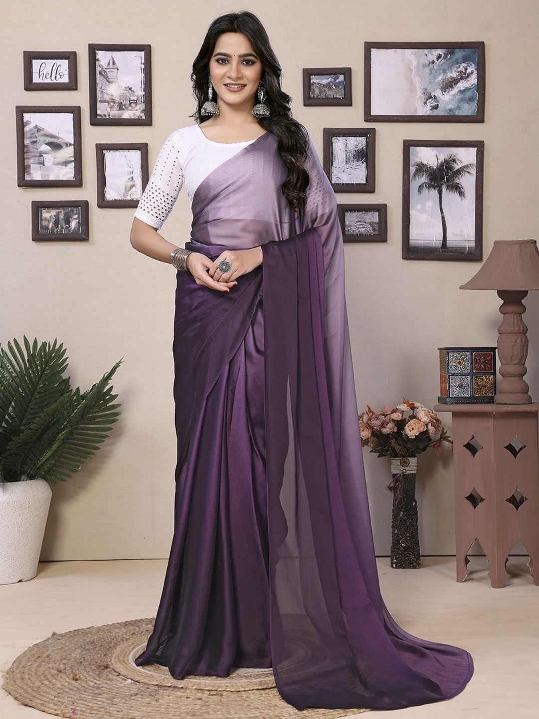 

Panzora Ready to Wear Saree, Purple