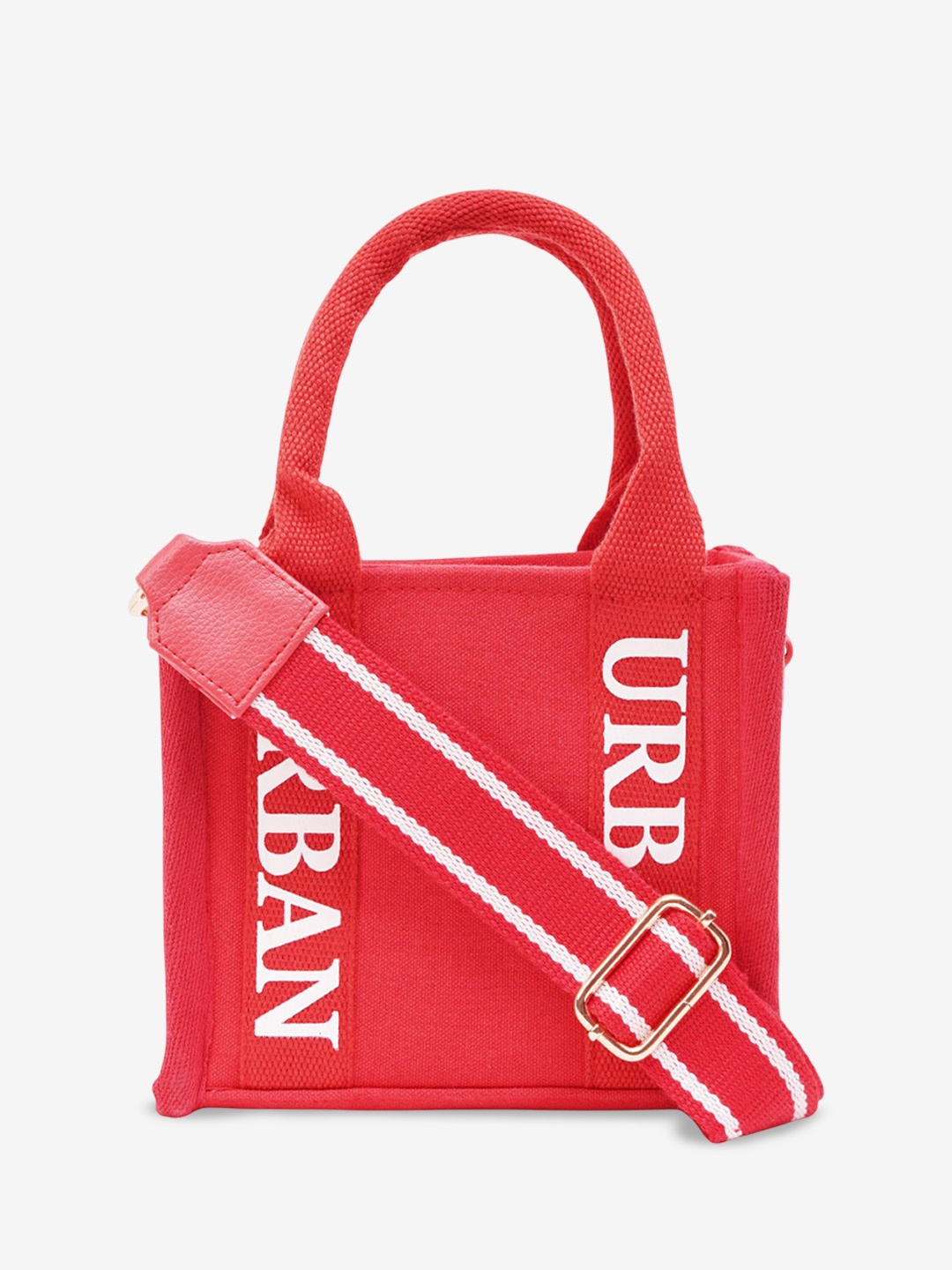 

Rizir Women Typography Printed Crossbody Cotton Handheld Bag, Red