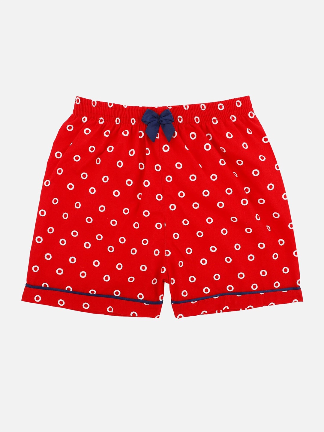 

Bodycare Kids Girls Geometric Printed Cotton Red Regular Shorts